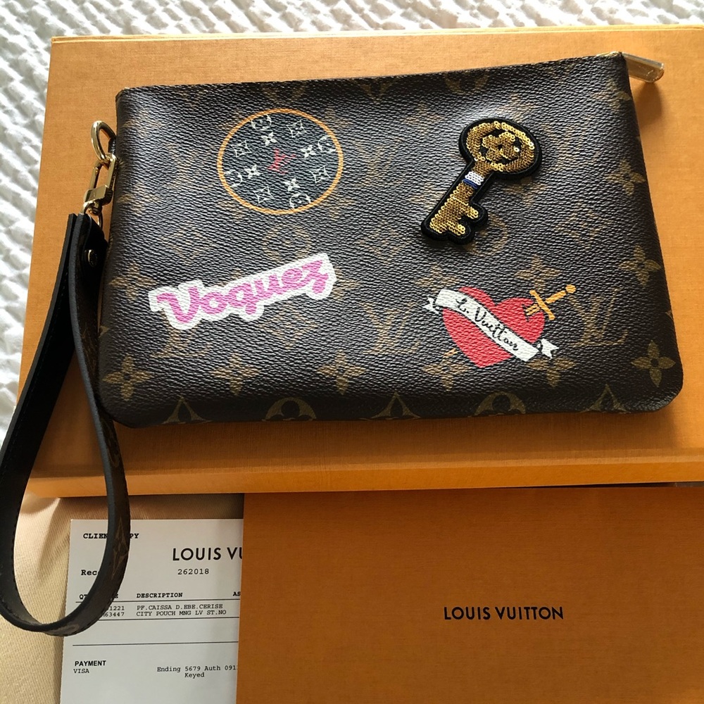Authentic LV Monogram City Pouch Patch
